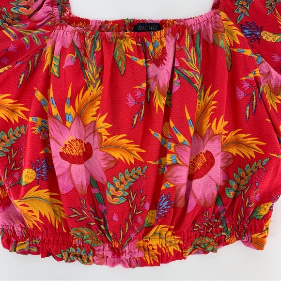 RACHEL Rachel Roy NWT Red Tropical Floral Patterned Off-the Shoulder Top, Medium - Picture 13 of 15